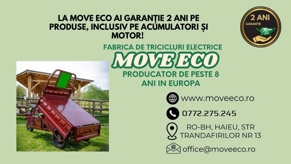 Tuk Tuk (Triciclu) electric MoveEco - cel mai apreciat model omologat