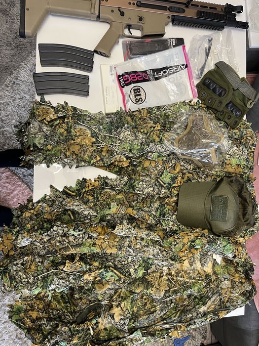 Еърсофт реплика scar и еърсофт екипировка