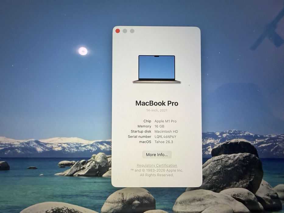 Macbook pro M1 pro, 14’, 512gb