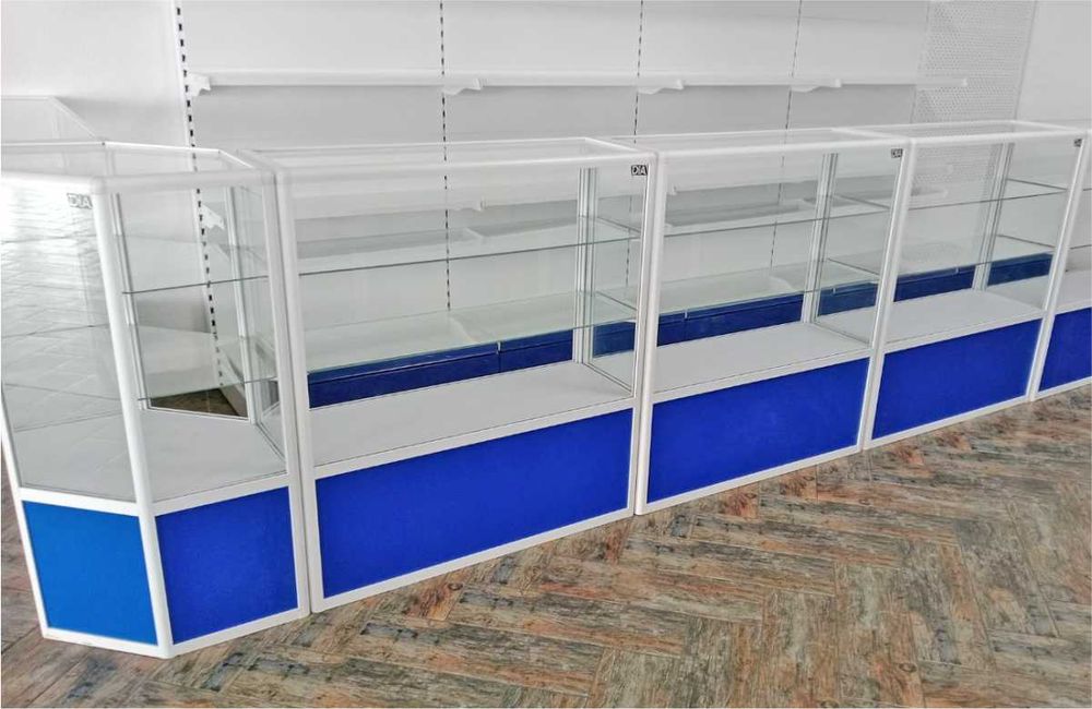 Прилавок витрина стеклянная из профиля, оборудование для магазина tavp