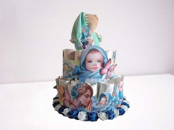 Торта от памперси за момченце