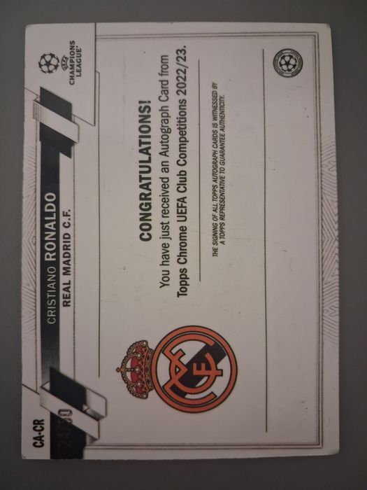 On card C.Ronaldo autograf