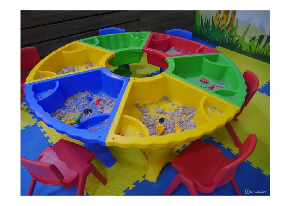 Стол пластиковый красочный песочный 1 штук-145х55 см В комплекте 6 шт