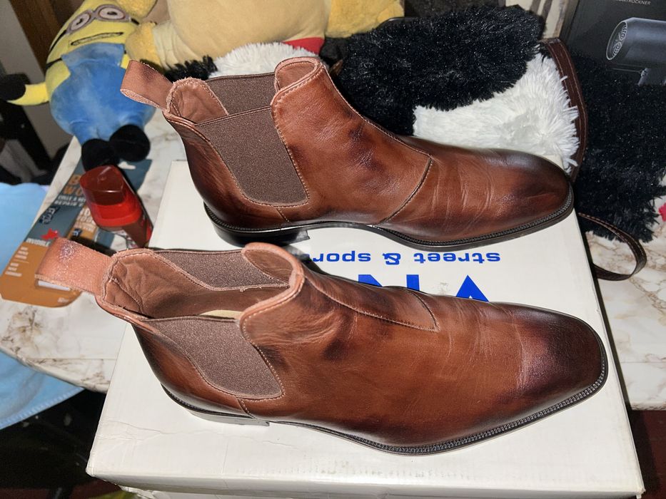 Chelsea Brown Leather boots Pantofi ghete de piele maro