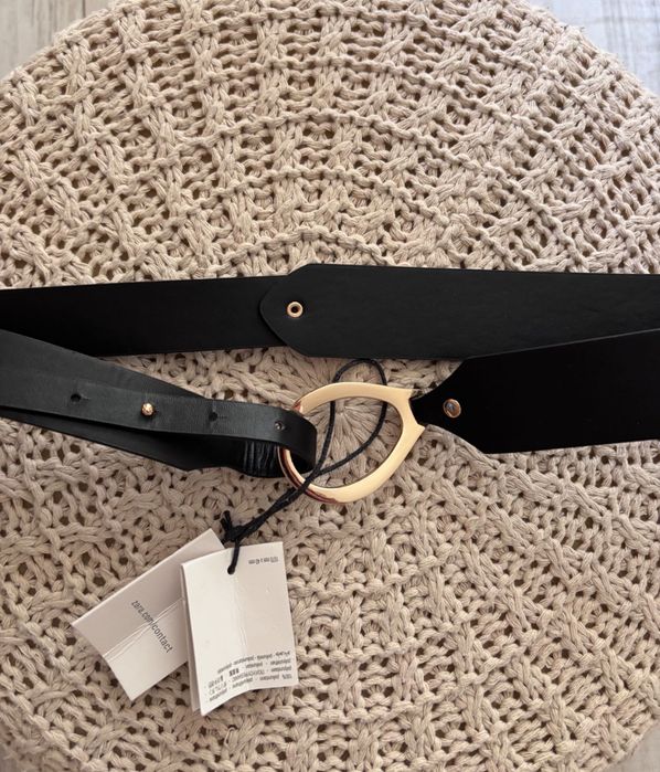 Модерен черен колан ZARA