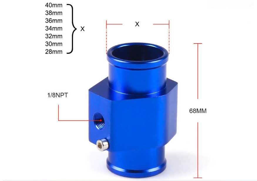 Висококачествен алуминиев  преходник за датчик температура  антифриз.