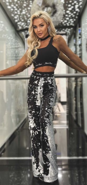 Mon cher,панталон с пайети и топ,размер  Xs,нов