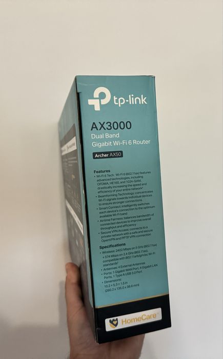 TP-Link Archer AX50 AX3000 Wi-Fi 6 Router – Запазен