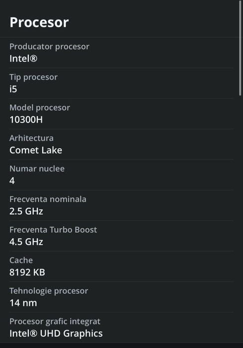 Laptop Gaming Dell G3 3500, i5-10300H, GTX 1650 4GB,