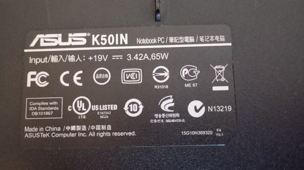 Лаптоп Asus K50IN