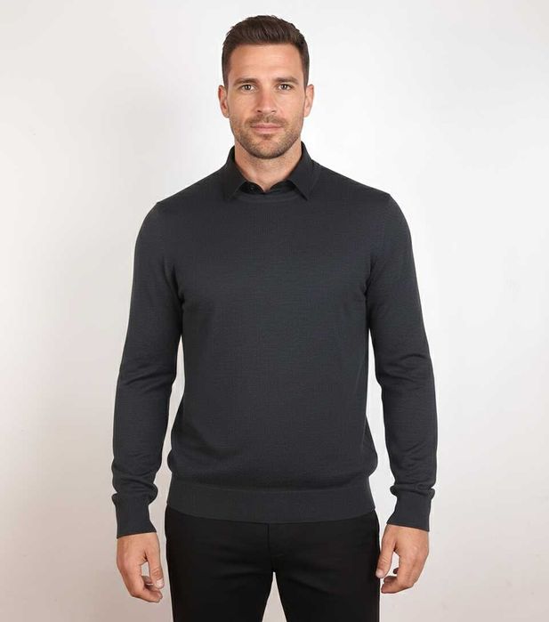 Boggi Milano - Оригинален мъжки пуловер от вълна размер 52 / L