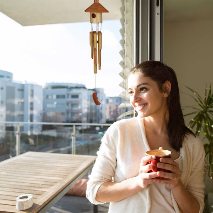 Clopot de vant bambus rezistent la intemperii model casuta 65x11x13 cm