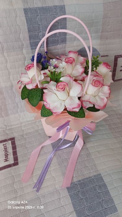 Букет из мыльных роз