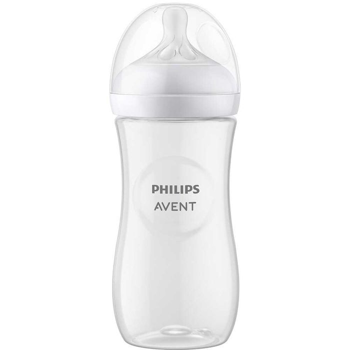 Biberon Philips Avent Natural Response SCY906/01, 330 ml, tetina care functioneaza ca sanul mamei,cu debit 4,tetina fara scurgeri,+6 luni,fara BPA,etc