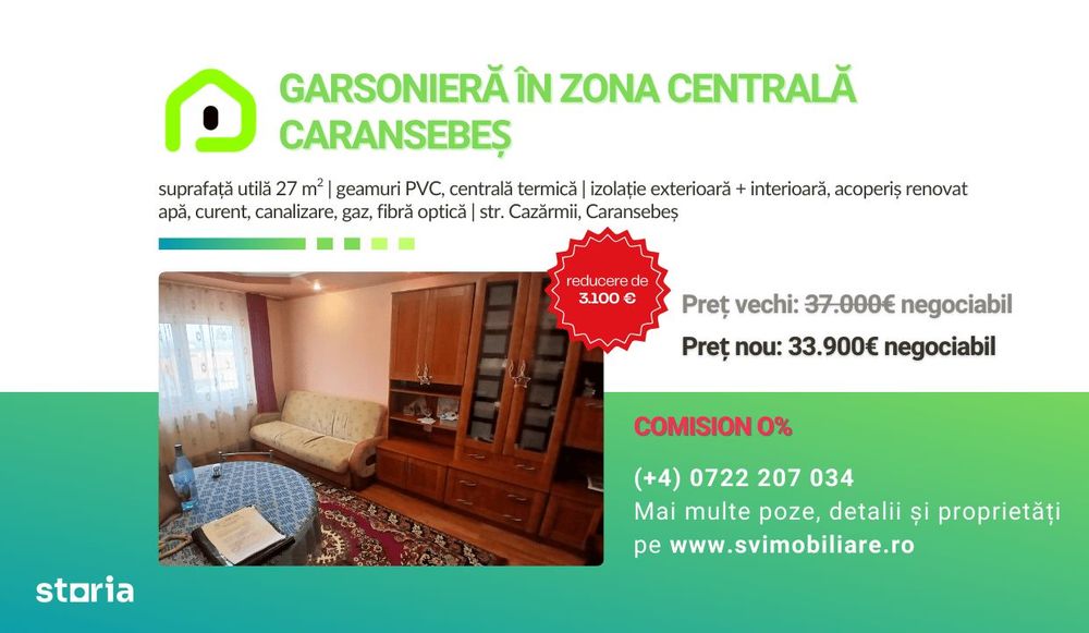 Comision 0% - Garsoniera in zona centrala Str. Cazarmii