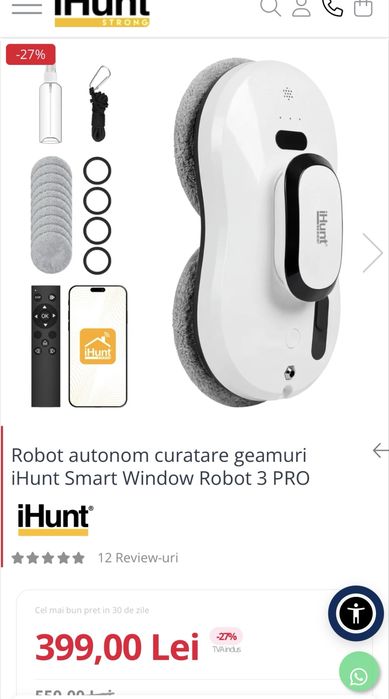 Robot autonom de curatat geamuri IHunt