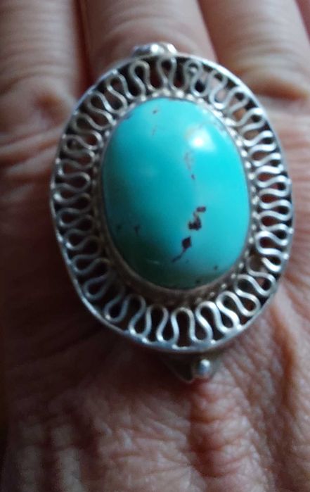 Кольцо винтаж. Бирюза, серебро. Перстень