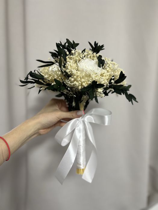Buchet pentru cununie din trandafiri naturali criogenati