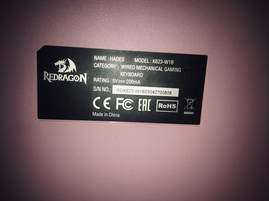 Клавиатура Redragon Hades K623-W1B