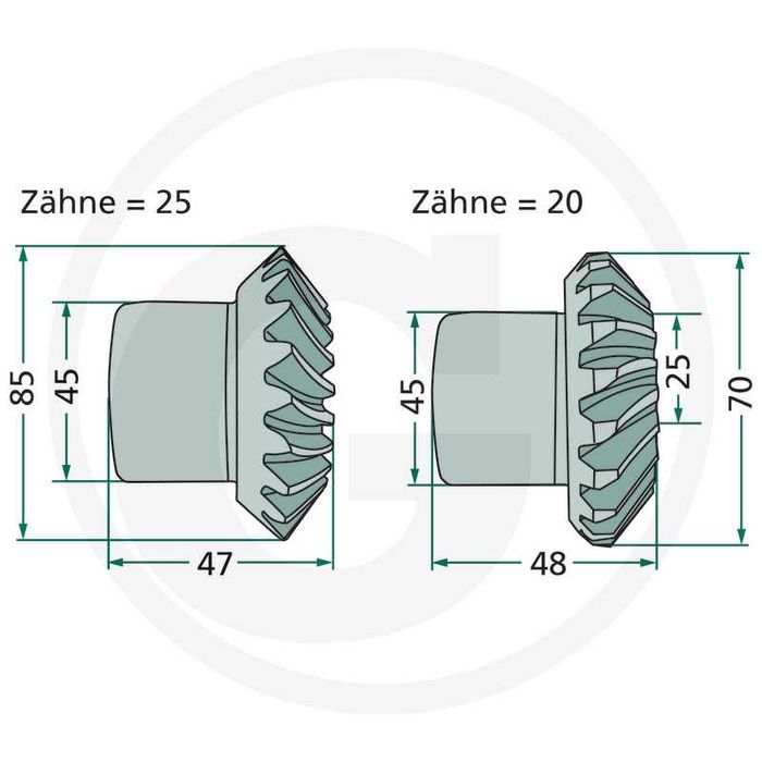 Set pinion cositoare FELLA KM 167, 187, 225, 230, 270, 300, 310