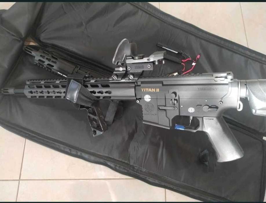 Replica AirSoft AEG Trident Mk2 SPR/PDW Bundle Neagra Krytac