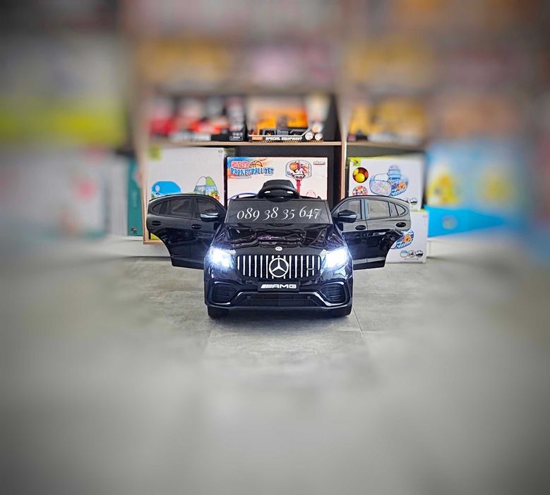ПРОМОЦИЯ ДО 31.05!НОВО!Акумулаторна кола Mercedes-Benz GLC63 AMG с 12V батерия,меки гуми,кожена седалка,металик