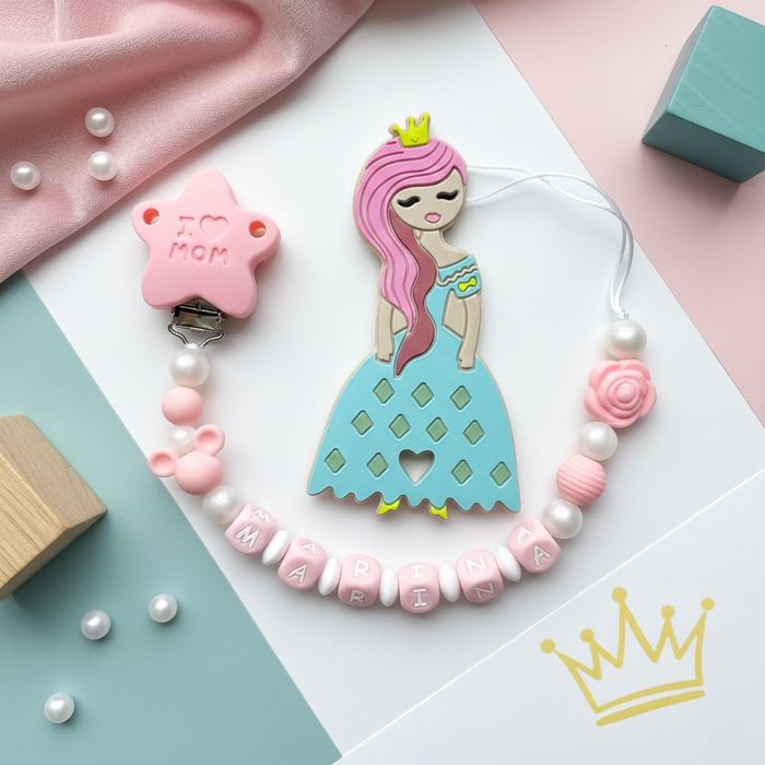 Lantisoare pentru suzeta / dentitie personalizate