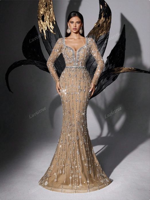 Rochie de nasa/soacra paiete, pietricele, margele marimea XL