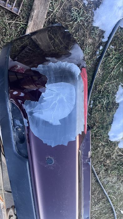 Приора задний вампер бардовый