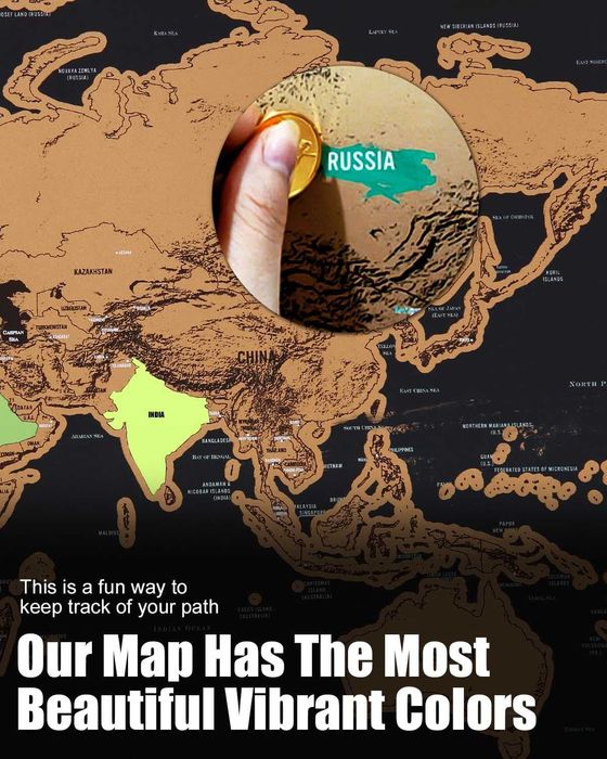 Harta lumii de razuit XXL pentru exploratori si calatori 82 x 59 cm