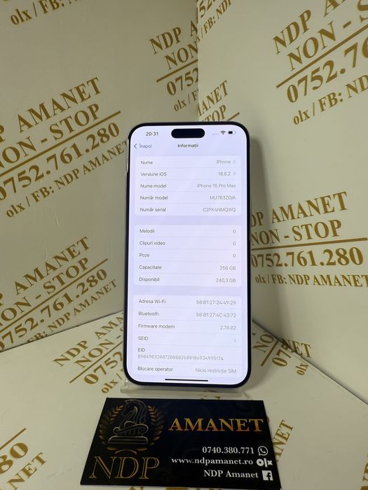 NDP Amanet Braila Iphone 16 Pro Max(48244)