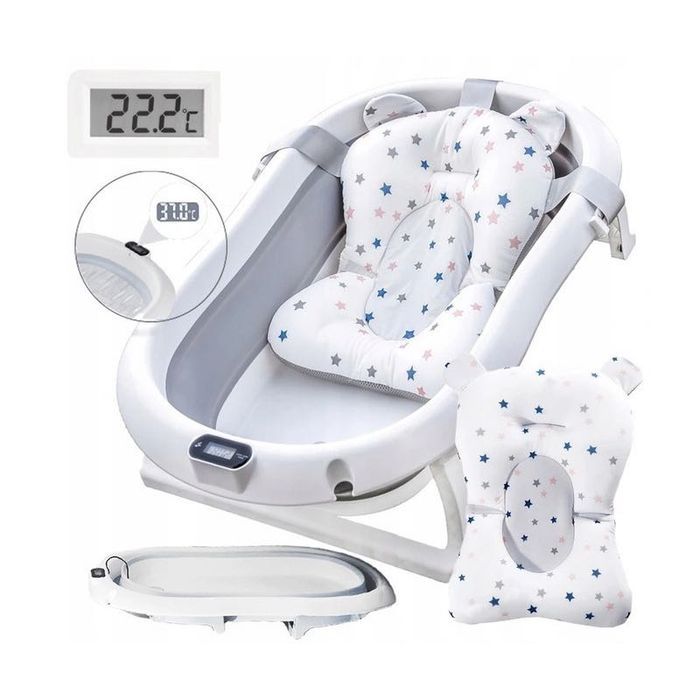 Cadita bebe pliabila + suport pliabil Primabobo (cu termometru)