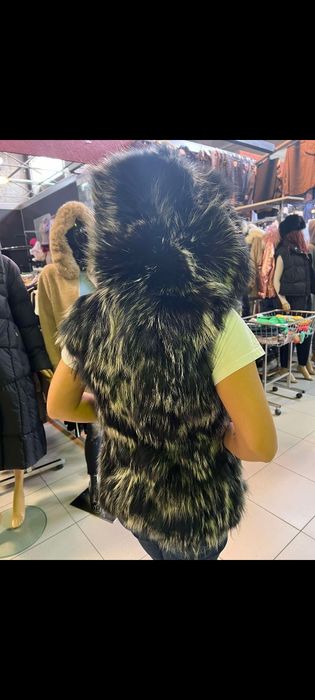 Елек естествен косъм от сребърна лисица