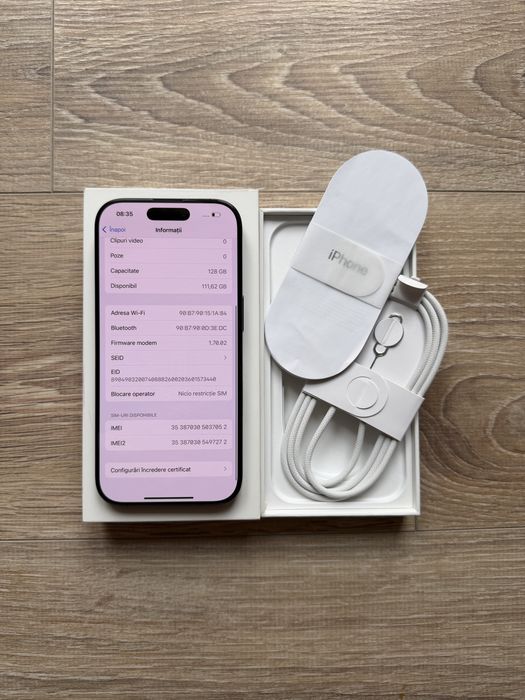 Iphone 16 PRO, bat.90% - negru titan