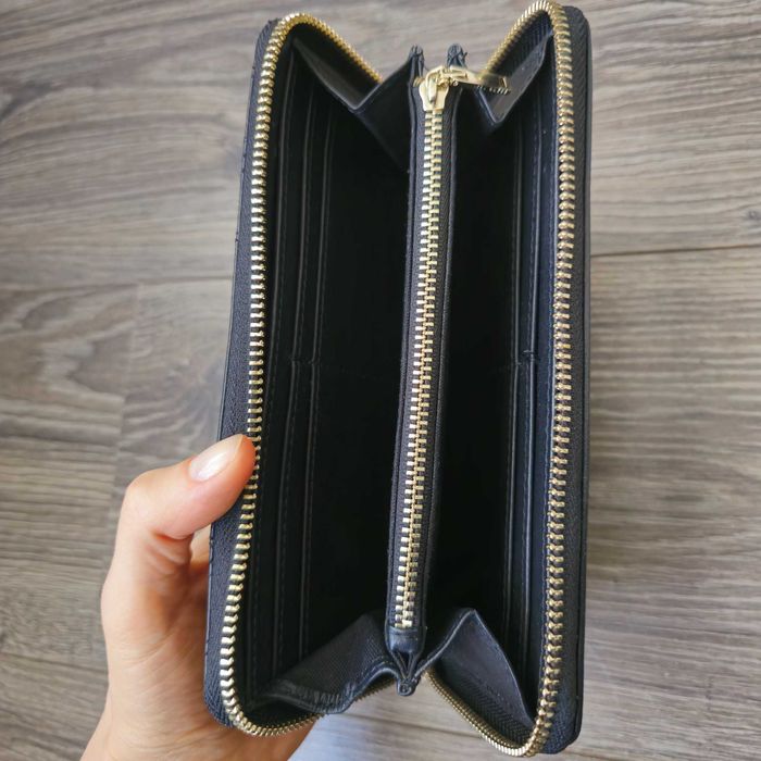 Ted Baker портмоне, черна естествена кожа, капитонирано