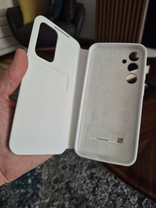 Husă albă, Samsung S23 FE smart view wallet, produs nou.