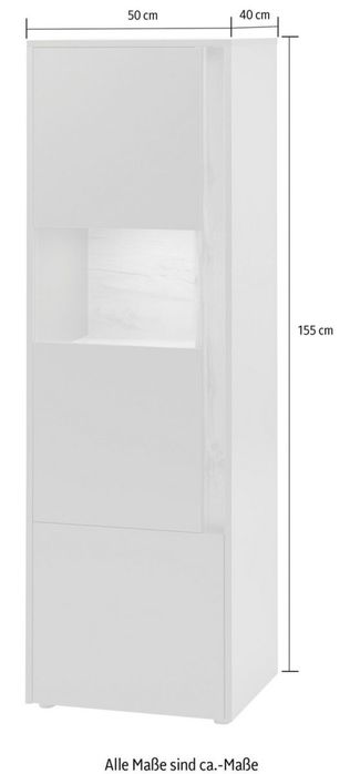 Vitrina Giron , Alb , 50 cm