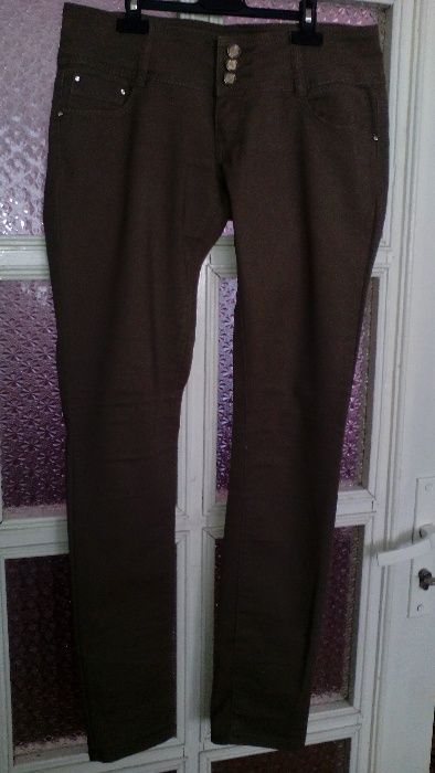 Дънки - дамски, тютюнев цвят