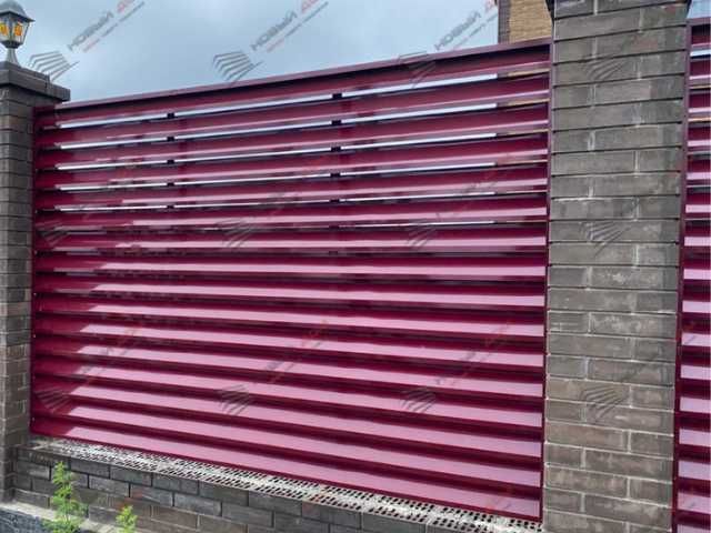 Забор жалюзи металлический