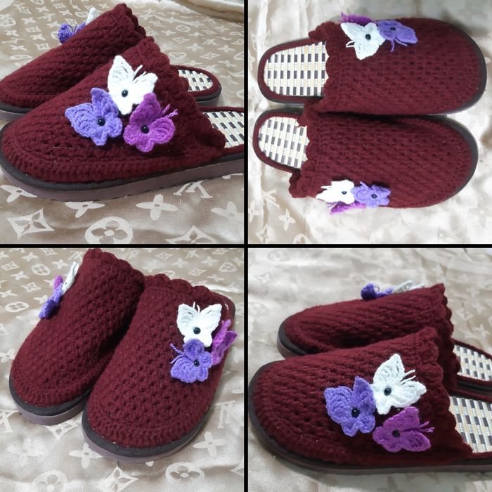 Вязаные тапочки))