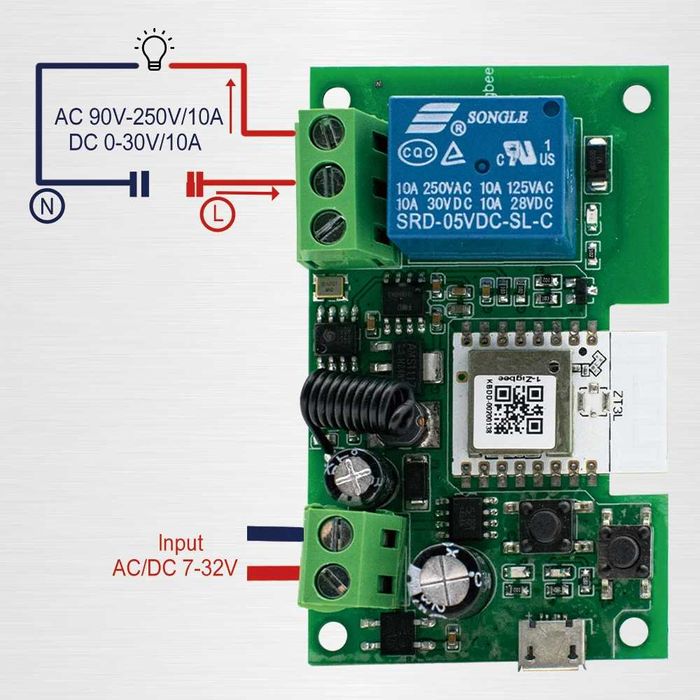Comutator switch inteligent zigbee 1CH usa, poarta garaj automatizata
