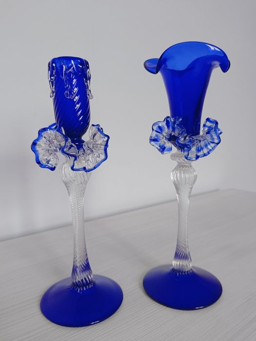 Подсвечники кобальтовые