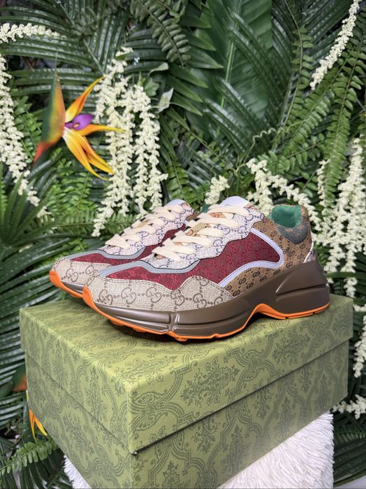 Gucci Trainers Rhyton Beige Brick Red