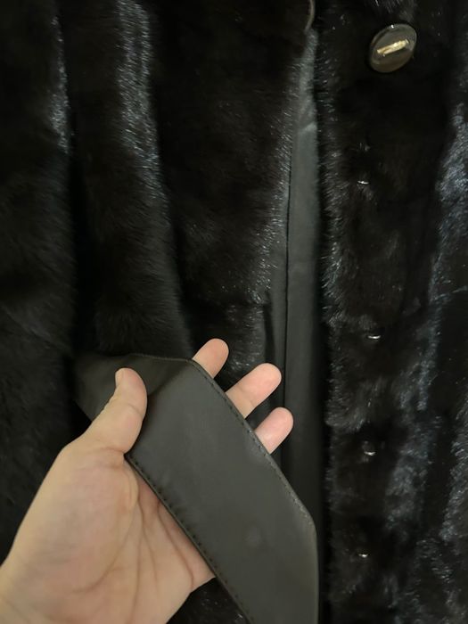 Норковая шуба с капюшоном