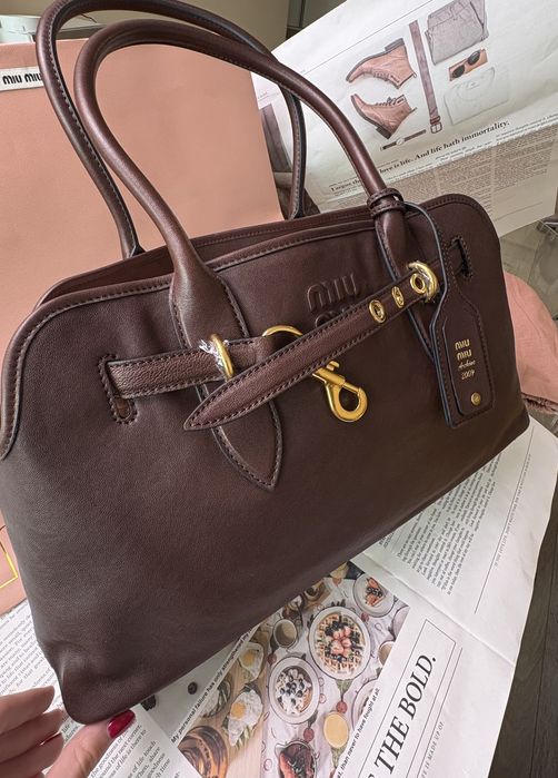 Miu Miu Aventure Nappa Leather – цвят Briarwood