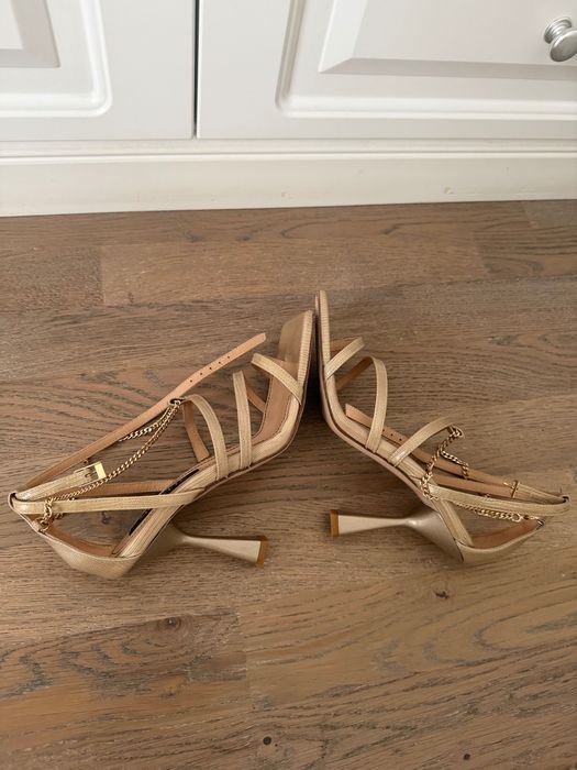 Sandale crem auriu Musette din piele naturala marimea 36-36,5