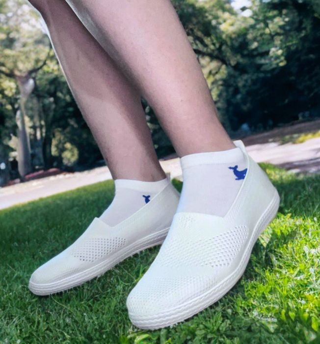 Мокасины белые сетчатые