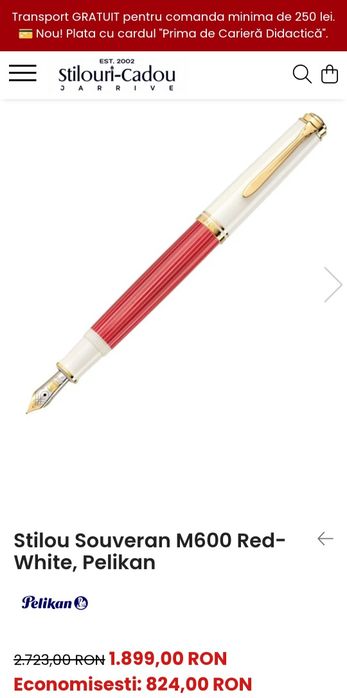 Stilou Souveran M600 Red
White, Pelikan