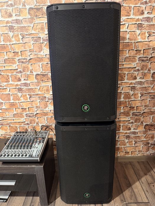 Boxe active  mackie trush 215 si mixer behringer USB