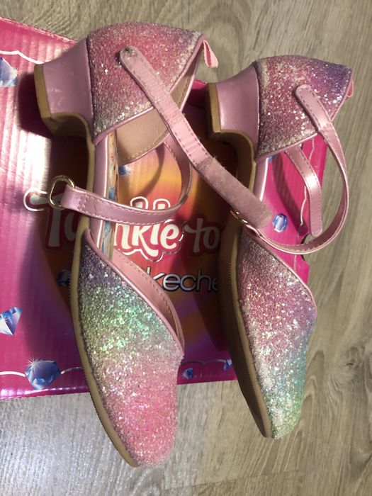 Pantofi sandale sclipici cu toc copii ca noi